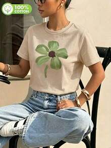 Women T-Shirts - Apricot - View 4