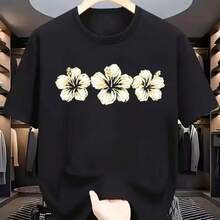 Printed T-Shirt For Men And Women - 黑色 - 查看 1