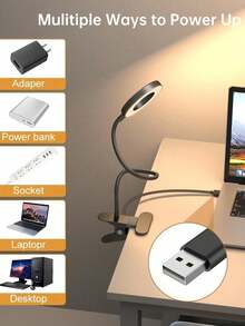 10X Lámpara de aumento con abrazadera, 48 LED Lámpara de escritorio con clip con 3 modos de iluminación y 10 niveles de atenuación, alimentada por USB de 5V, brazo flexible de 360°, adecuada para trabajos de cerca, reparación, lectura, manualidades y uso en oficina - Lámpara de mesa con lupa USB 10x - Ver 10