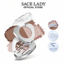 SACE LADY Matte & Shimmer Duo Eyeshadow Easy To Apply Eye Shadow Glitter Long-Lasting Waterproof Smooth Texture Eye Makeup - 01 - View 2