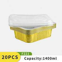 10/20pcs Berbagai Ukuran Kotak Bawa Pulang Aluminium Foil Persegi Panjang Warna Emas, Loyang Kue Aluminium Foil, Wadah Makanan, Cocok Untuk Memanggang, Memanaskan, Menyimpan, Menyiapkan Makanan Untuk di Luar Ruangan - Emas - View 17