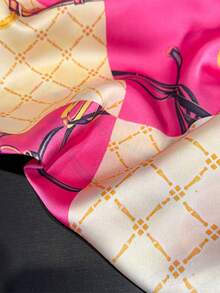 1 chiếc khăn satin in họa tiết thắt lưng cưỡi ngựa màu đen và vàng, kích thước 65*65cm, khăn vuông mỏng giả lụa, đa năng dùng làm khăn quàng cổ/khăn choàng/khăn thắt eo, phù hợp cho mọi mùa, sử dụng hàng ngày/dự tiệc/du lịch. - Nhiều màu - Xem 5