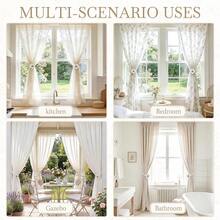 2 piezas Sujetacortinas, Sujetacortinas magnéticos con colgantes de flores de tela, Sujetacortinas para ventanas y decoración del hogar - C-Multicolor - Ver 5