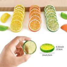 5/10pcs Artificial Plastic Lemon Slices, Suitable For Spring Wedding, Mother's Day, Valentine's Day, Vase Decoration, Also Suitable For Home, Restaurant, Bedroom, Birthday Party And Outdoor Garden. - Multicolor - View 3