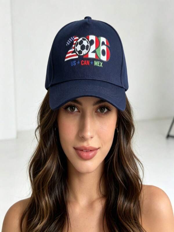 1 pieza Gorra de béisbol con estampado de la Copa del Mundo, bordado falso, gorra de béisbol para hombres, gorra de béisbol para mujeres, gorra de béisbol casual con protección solar