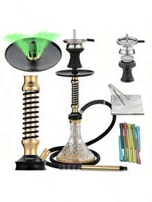 1 Set German Quality Single Tube Silicone Water Pipe, With Aluminum Foil And Disposable Mouthpiece, High-End Business Gift Suitable For Bar And KTV Decoration, (2 Styles Randomly Shipped) - one-size - View 1