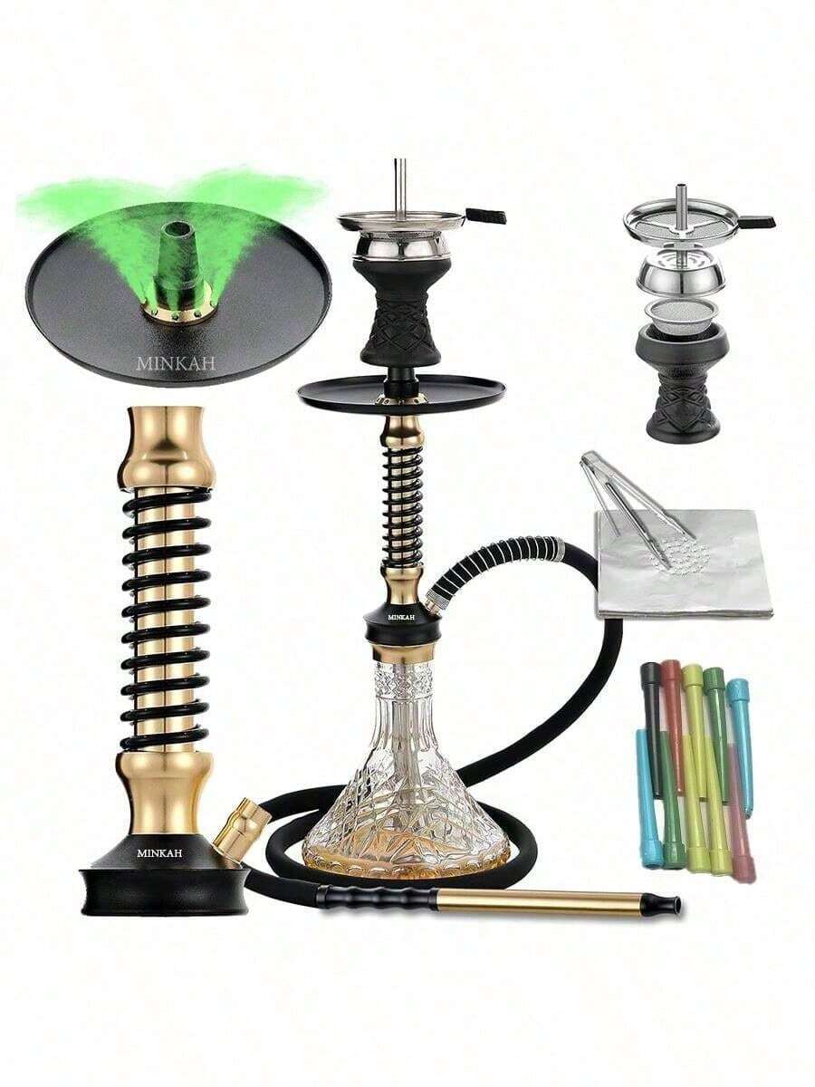 1 Set German Quality Single Tube Silicone Water Pipe, With Aluminum Foil And Disposable Mouthpiece, High-End Business Gift Suitable For Bar And KTV Decoration, (2 Styles Randomly Shipped) - one-size - View 1