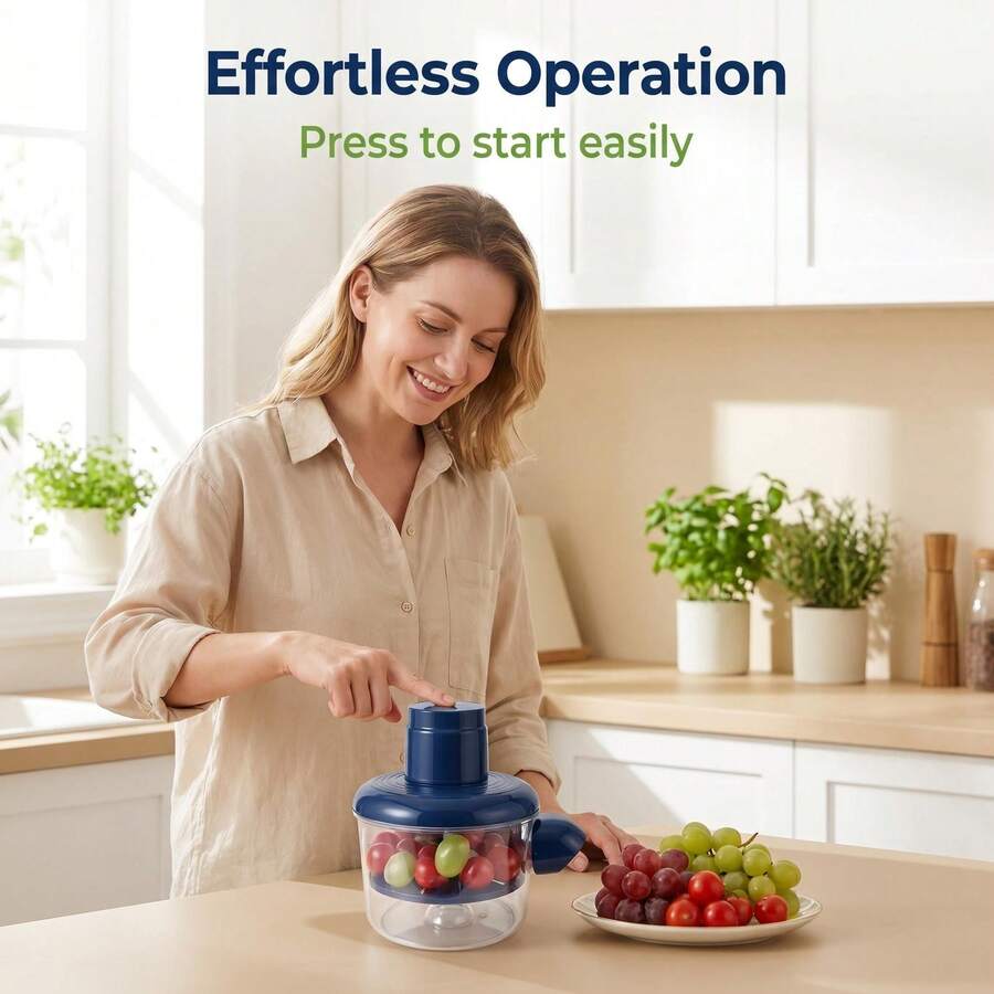 Automatic Electric Fruit And Vegetable Peeler For Home Use. Compact And Sturdy Design, Durable Plastic Material, Perfect For Home Cooks. - Blue - View 1