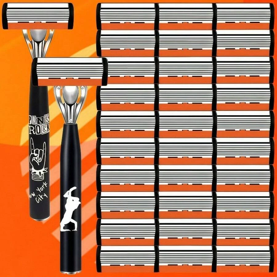 Aparelho de Barbear para Homens e Mulheres com Lâminas de Precisão de 6 Camadas & Tira Lubrificante - Barbeador Facial com Ajuste de Contorno para Barbas, Bigodes, Pelos do Queixo - Para um Barbear Suave e Confortável - Ideal para Bege Claro & Para Rotina de Cuidados Pessoais