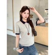 Women Knit Tops - Grey - View 2