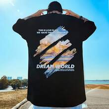 M-8XL 2024 NewPainting Print Round Neck Short Sleeve T-Shirt For Men And Women Large Loose Casual Five Quarter Sleeved Top - Shape - View 1