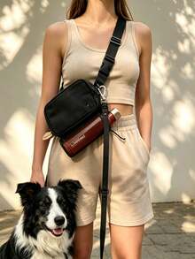 Pet Crossbody Waist Bag, Polyester Material, Adjustable Waist Strap, With Dog Poop Bag Dispenser, Water Bottle Holder, Treat Pouch, Suitable For Small Medium Large Dogs, Outdoor Walking Training, Dog Trainer Essential, Lightweight Durable Pet Waist Bag, Suitable For Daily Use - Multicolor - View 13