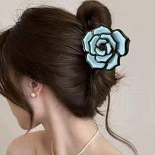1pc/6PCS Cross-Border New Creative Vintage Rose Flower Claw Clip Fashion Versatile 3D French Bun Hair Claw - Rose Pink - View 5