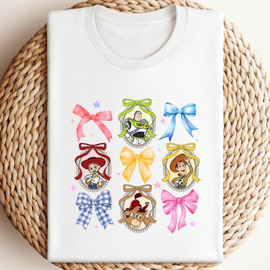 Toy Story Bows T-Shirt: Characters Family Trip Tee--Disneys Disneyland Paris The Magic Kingdom Disneyesque The House Of Mouse Mickey Mouse Empire Modest Summer Outfits Take That T Shirt Summer Coord Tops For Women Summer Summer Clothes Women Summer Clothes Summer Tops Summer Tops Women Summer Co Ord Summer Top Summer Outfits White Top Black Top Holiday Outfits For Women Tops For Women Summer Holiday Gifts Valentine's Day Gifts Earth Day Gifts Oktoberfest Gifts Summer Bank Holiday Gifts - White - View 1