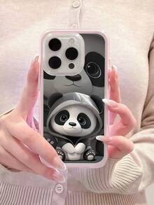 1pc Cute Panda Soft TPU Shockproof Minimalist 2-In-1 Full Coverage Phone Case, Compatible With Apple 17, 16, 15, 14, 13, 12, 11 Pro Max, Air, And Series - Multicolor - View 4