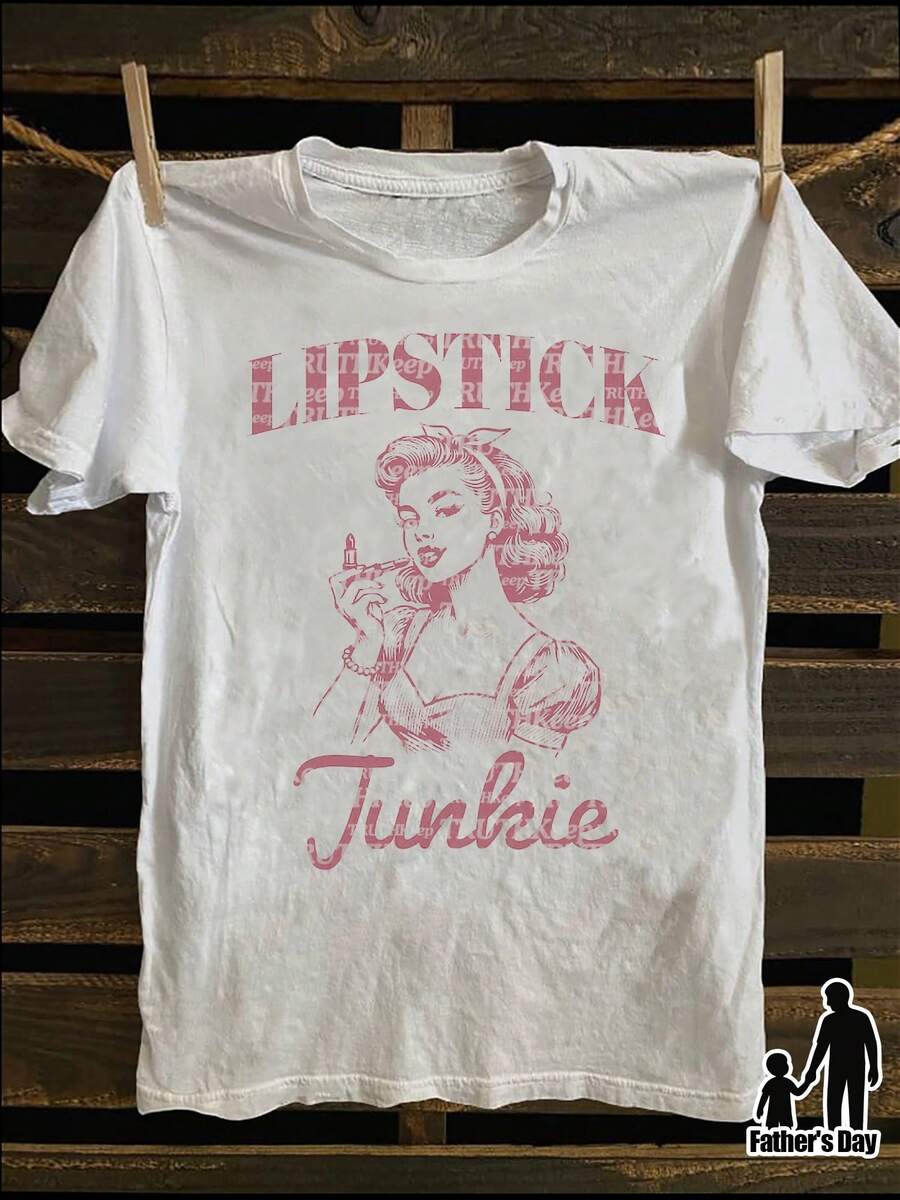Vintage Punk Rock Graphic T-Shirt, Soft, 100% Cotton, Crew Neck, Short Sleeve, Regular Fit, Weekend Casual Wear, All Season Casual Wear, 180 G/M² - Ideal For Father's Day And Independence Day - 白色 - 查看 1
