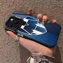 Tema tejido de fútbol de Monterrey azul y blancofunda de teléfono Fundas compatibles con ,Apple,VIVO,OPPO,,, y Honor.Fabricadas en silicona TPU,ofrecen protección contra golpes y caídas.regalos para mamá - Negro - Ver 5