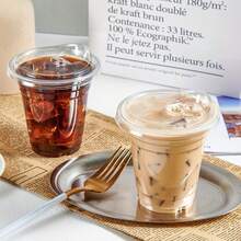 20Pack 16 Oz Iced Coffee Cups With Lids,Clear Plastic Cups With Strawless Sip Lids,Round Bottom To Go Cup For Iced Coffee Juice Smoothie Cold Beverage, Daily Use - White - View 7