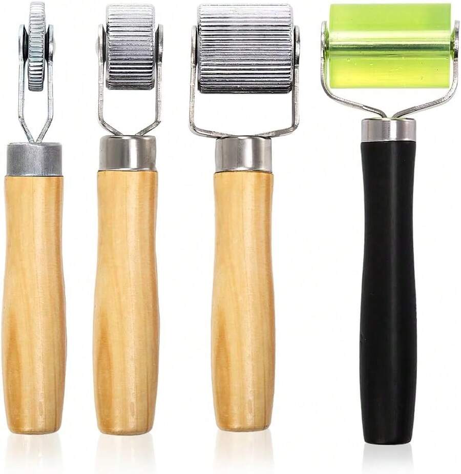 4-Piece Car Sound Deadening Roller Set, Metal Insulation Application Tool With Bearing Wheel For Automotive Sound Mat And Wallpaper Installation - C - View 1