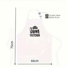 2pcs "King Of The Girl/Queen Of The Kitchen" Creative Home Aprons, Couple Decorative Household Aprons - 2 Pieces - View 2