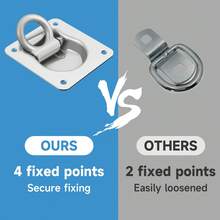 8 Pack Heavy Duty 800KG Stainless Steel Recessed D Ring Tie Down Anchors Flush Mount Cargo Securing Rings Durable Fixing Points For Truck Trailer RV Boat Cargo Loading Transportation - A - View 9