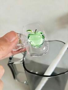 Crystal Apple Pattern Portable Toothbrush Cover, Storage Box, Toothbrush Protective Rack, Essential Bathroom Supplies For Home And Business Travel, Daily Use, And Outdoor Travel, Mother's Day Gifts, Easter Gifts, Spring And Summer Essential Items, Suitable For Couples - A - View 4