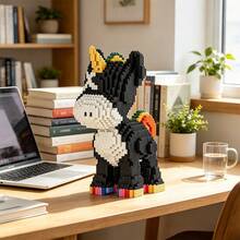 4900pcs Cute Rainbow Unicorn Micro Building Blocks Kit, 3D Animal Mini Particle Assembly Bricks, DIY Stress Relief Puzzle Figurine, Aesthetic Desktop Ornament, Birthday Holiday Gift For Girls Kids Room Decor Collectible Toy - Multicolor - View 1