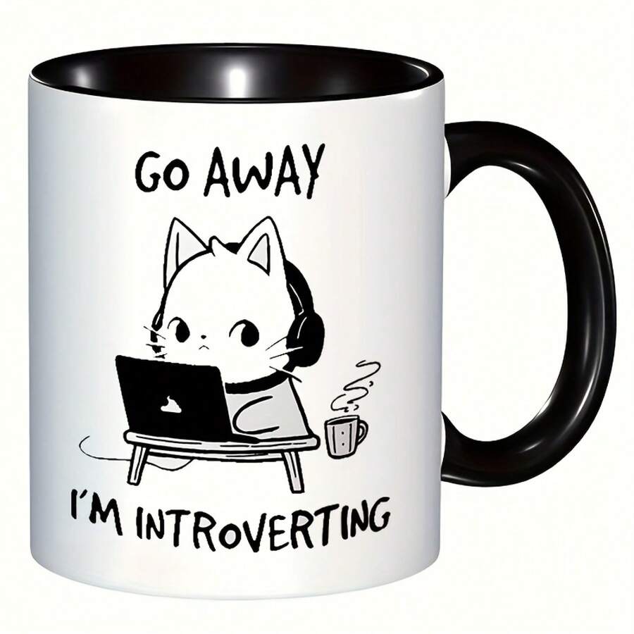 [24-Hour Delivery Within Mexico] Double-Sided Ceramic Mug, 11 Oz. Sip With A Smile With This Fun Coffee Mug! Enjoy Beverages In Summer And Winter. Ideal Birthday Gift For Family And Kitchen Use. - 3 - 查看 1