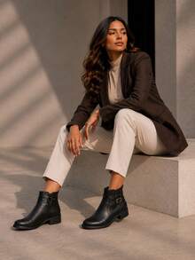 Dahazzi Women's Ankle Boot, Super Comfortable, Short Shaft, Low Heel, SCH11300, Black - màu đen - Xem 2
