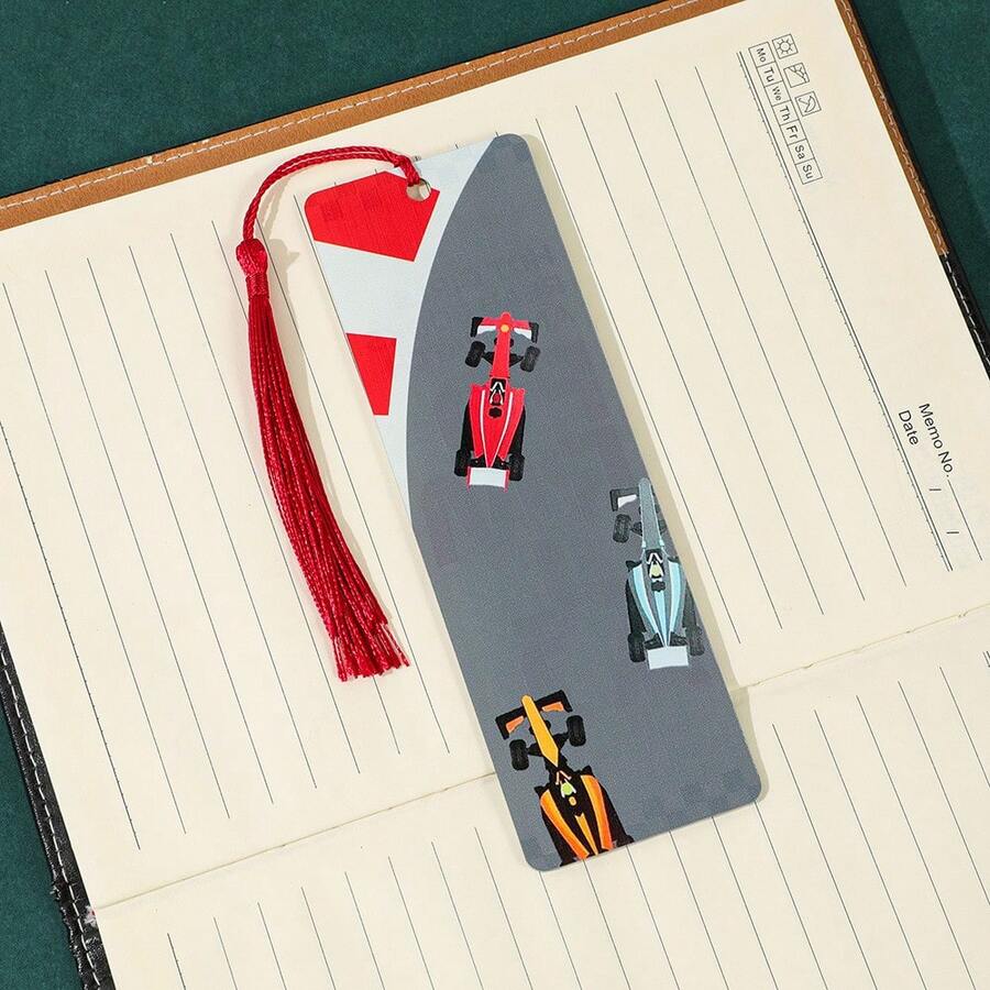 F1 Racing Theme Acrylic Bookmark, Double-Sided Fashionable Women's Racing Theme Bookmark With Red Tassel, Unique Gift For Women Who Love F1 Racing And Reading - One Size - View 1
