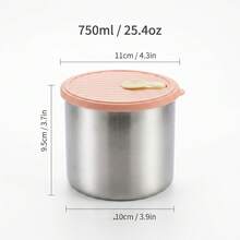 304 Stainless Steel Food Container, Stackable Refrigerator Sealed Fresh-Keeping Box, Fruit And Vegetable Meat Storage Box With Lid, Large Capacity Food Preservation Box, Suitable For Kitchen Food Storage And Organization - Multicolor - View 23