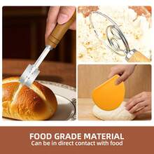 Sourdough Bread Baking Tool Set, Round/Oval Fermentation Basket With Liner, Dough Mixer, Replaceable Blade Bread Lame, Dough Scraper, Handmade Bread, Sourdough, Toast Baking Set, Suitable For Beginners And Professional Bakers - View 6