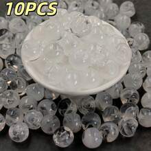 100顆隱形穿線10mm偏心孔裝飾散珠，仿貝殼果凍色雙色手工串珠材料，適用於耳環、手鍊、項鍊、髮飾、包包、衣服鈕扣 - 彩色 - 查看 8