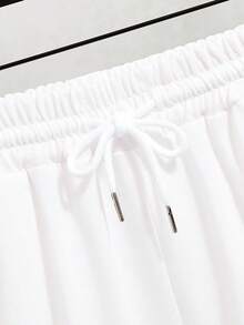 Men's Short-Sleeved T-Shirt And Shorts Set, Basic And Versatile - White - View 4
