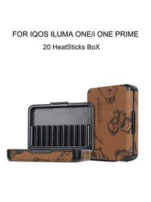 1pc IQOS ILUMA ONE PRIME Series 20-Stick Holder & Protective Case, PC+PU Hard Shell Soft Leather Dual Protection, Comfortable Grip, Anti-Crush Anti-Moisture, Portable, Fashionable Cartoon Pattern, Suitable For Business People, Men And Women, Travel Essential Accessory, Luxury Experience - BOX/Brown Bear - View 12