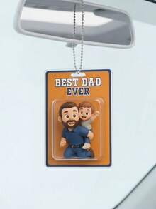 1/3/5PCS Personalized Dad Acrylic Car Hanger, Custom Photo & Text UV Acrylic Car Ornament, Customizable Father-Child Cartoon Style Car Pendant, Thoughtful Father's Day Gift From Kids, Endless Love Keepsake, Car Rearview Mirror Decor, Gift For New Dads, Stepdads, Grandpas, Ideal Birthday & Father's DayPresent - Normal - View 8