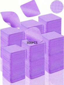 1000pcs Lint-Free Nail Polish Remover Pads - Acetone Resistant, Suitable For Nail Preparation And Gel Nail Removal, Can Be Used For Eyelash Extensions, Waterless Nail Cleaning, Suitable For Salon And Home Use, Pink Lint-Free Nail Wipes, Disposable Nail Polish Remover Pads, Non-Woven Nail Pads - Multicolor - View 12