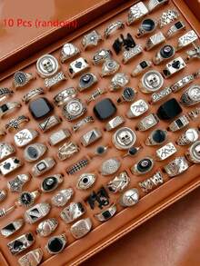 Set de 10/18 anillos de araña y serpiente, estilos mixtos punk y hip-hop, anillos de pareja para fiestas y uso diario, regalo de joyería de moda, surtido aleatorio - Anillo gótico para hombre - Ver 16