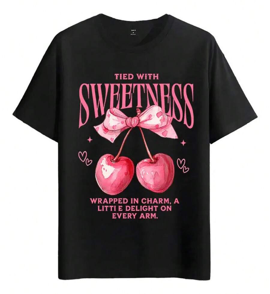 Tshirt Muscle Freaks Cherry Sweetness Sweet Cherry Style - 黑色 - 查看 1