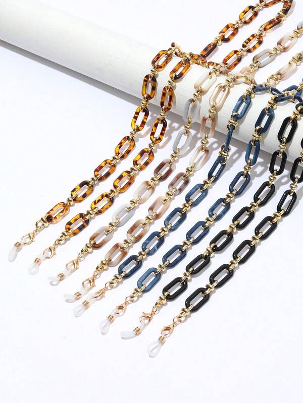 1pc Personalized Spliced Acrylic Glasses Chain, Handmade Fashion Eyewear Lanyard, Elegant Women Fashion Glasses Decor Chain, Sweet Stylish Eyeglasses Strap, Cute Accessories For Girls Daily Matching