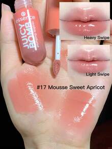 Essence Gloss Labial Essência de Suco de Fruta Essência Bálsamo Labial Brilho de Espelho Cor Duradoura Iluminadora Gloss Labial para Estudantes e Meninas - #17 Mousse Damasco Doce - 2,6ml - #17 Mousse de Amêndoa Doce - Visão 1