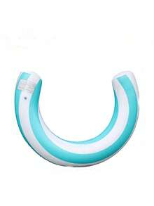 1 pieza Flotador de piscina inflable con forma de U, flotador de piscina inflable de PVC grueso a rayas, para fiesta en la piscina, diversión en la playa - Multicolor - Ver 13