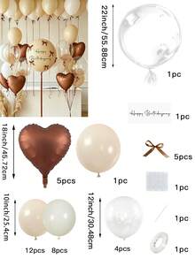 心形乳膠氣球附蝴蝶結、亮片、緞帶，適用於生日派對、婚禮、訂婚、畢業典禮、生日、情人節、週年紀念、浪漫房間佈置 - 多色 - 查看 3