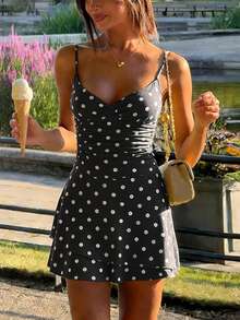 Women Midi Dresses - Black - View 2