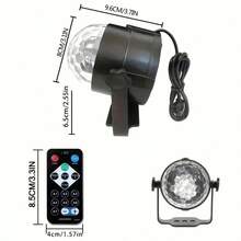7-Color Rotating RGB USB Stage Light, Dorm Decor Car Atmosphere Projection Lamp, Suitable For Birthday, Christmas And Halloween - Black - View 13