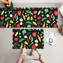 1pc, Home Decor, Cartoon Vegetable Pattern Printed Floor Mat, Diatom Mud Kitchen Rug, Kitchen Mat, Floor Mat, Easy To Clean, Printed Rectangular, Suitable For Living Room, Bedroom, Hallway, Bathroom, Laundry Room - Polyester Rug, Suitable For Indoor And Outdoor Home Decor - Multicolor - View 12