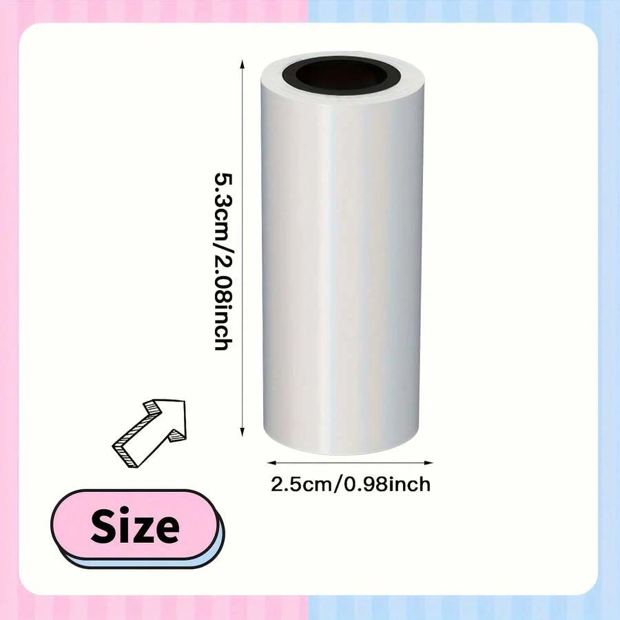 3 cuộn giấy nhiệt trong suốt – 53mm tự dính, tương thích với máy in mini T02/M02X/M02L, hoàn hảo cho ảnh, ghi chú, nhãn dán lịch, sổ tay bullet, scrapbook & dự án DIY - Xem 1