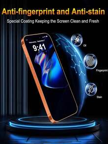 4片裝強化玻璃螢幕保護貼，適用於 iPhone 17 Pro Plus/17 Pro Max/17/17 Air/16 Pro Max/16/15 Pro Max/15/14 Pro Max/14/13/12/11，日常辦公與居家使用必備，防水、防震、防刮、防指紋，全螢幕覆蓋，父親節送禮佳品 - 無色 - 查看 4