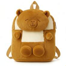 Soft And Comfortable Capybara Backpack For Kids, 30 Cm - Marrón/Blanco - Ver 2
