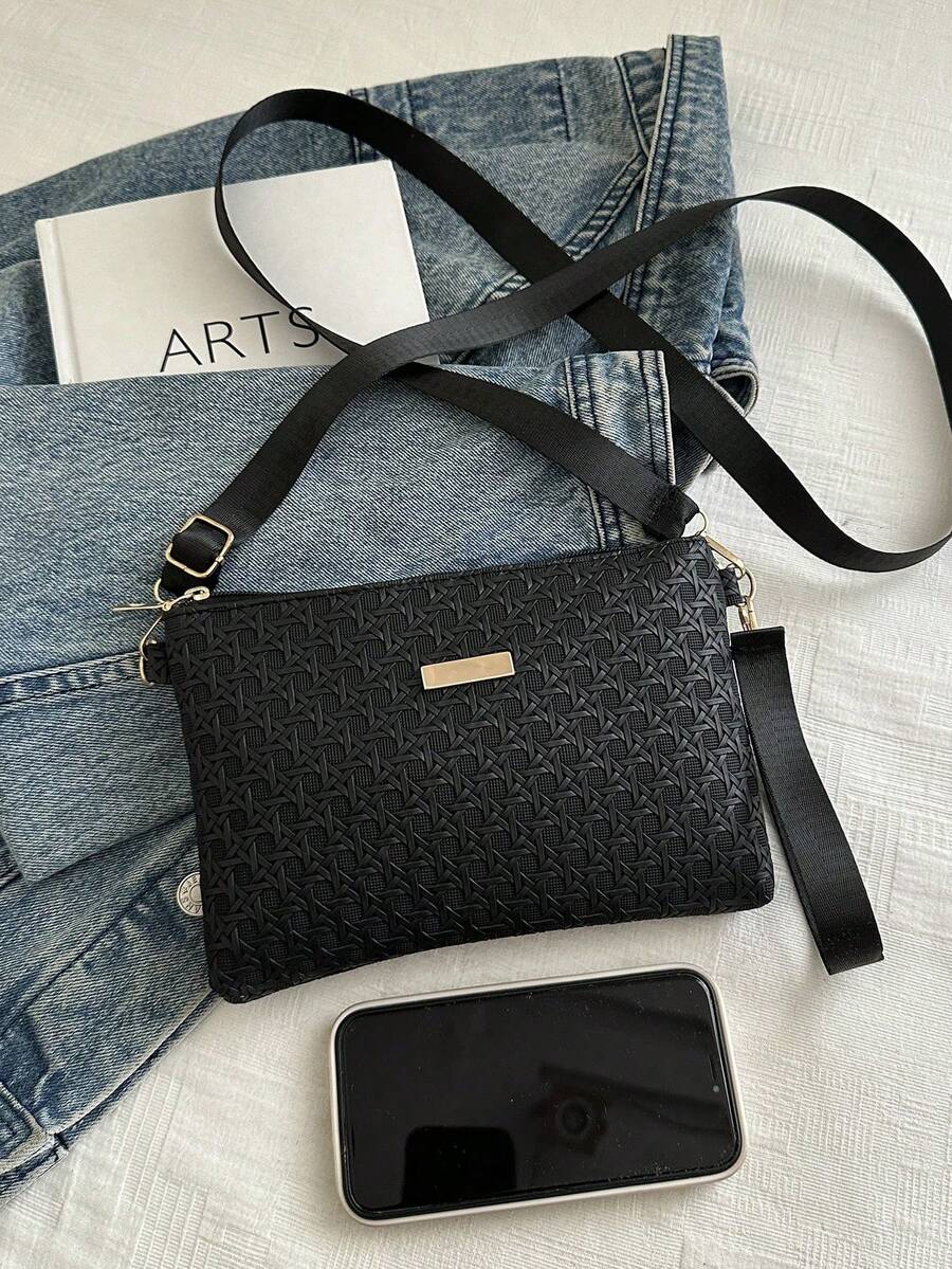 New Rhombus Women's Handbag, Versatile Shoulder Bag, Niche Crossbody Sweet Mini Square Bag, Spring/Summer - Black - View 1